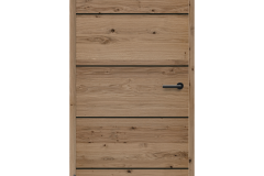 Gerçek ahşap kaplama seçenekleri, Budaklı meşe mat, yatay lifli ve siyah derzli