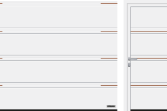 T-çizgili (LPU 42), Motif 500, paslanmaz çelik görünümlü veya ahşap (resimdeki gibi) kısa dolgulu, RAL 9016 Trafik Beyaz